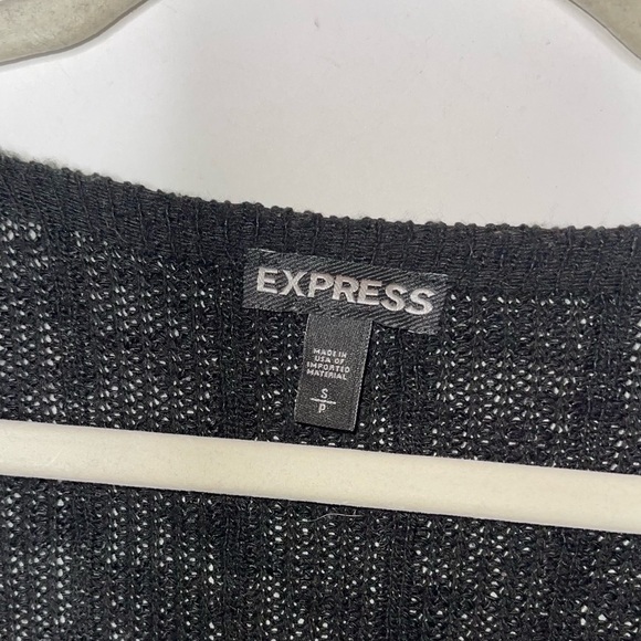 EXPRESS Black V-Neck Sweater with Lace Up Slide Slits S - Picture 6 of 7